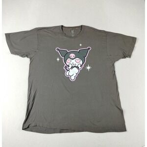 Kuromi Shirt Womens Extra Large Gray‎ Sanrio Graphic Tee Anime Kawaii Hearts